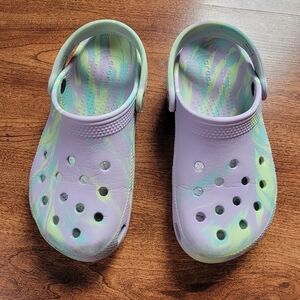 Crocs Purple Green Little Girl Size C13
